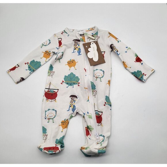 ANGEL DEAR Baby Newborn Veggie Workout Exercise Footie Sleeper NWT - Picture 1 of 5